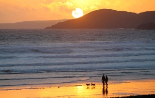 Newgale beach, in Pembrokeshire, is popular with surfers