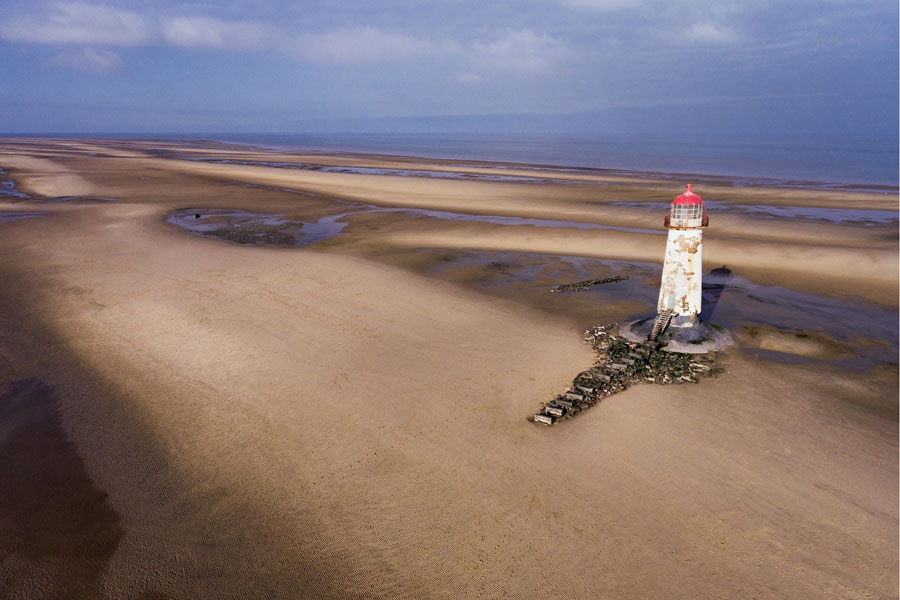 Talacre lighthouse at the mouth of the Dee Estuary